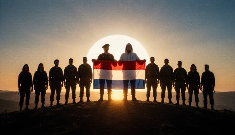Vlag & mensen 010